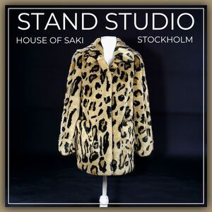 STAND STUDIO Faux Leopard Coat size S